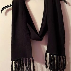 3/$20  Black scarf with fringe , like new condition